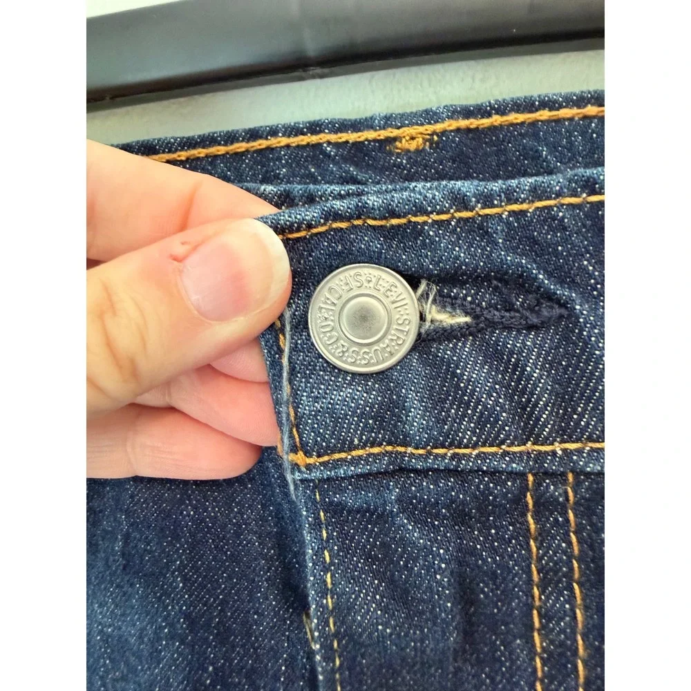 Levis 527 Slim Bootcut Jeans Mens 44x30 Dark Wash WaterLess Denim Blue 527-0539